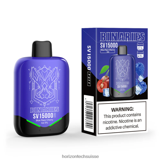 HorizonTech Binaries Cabin SV jetable - Horizontech Vape Suisse 0J66643 glace aux cerises bleues