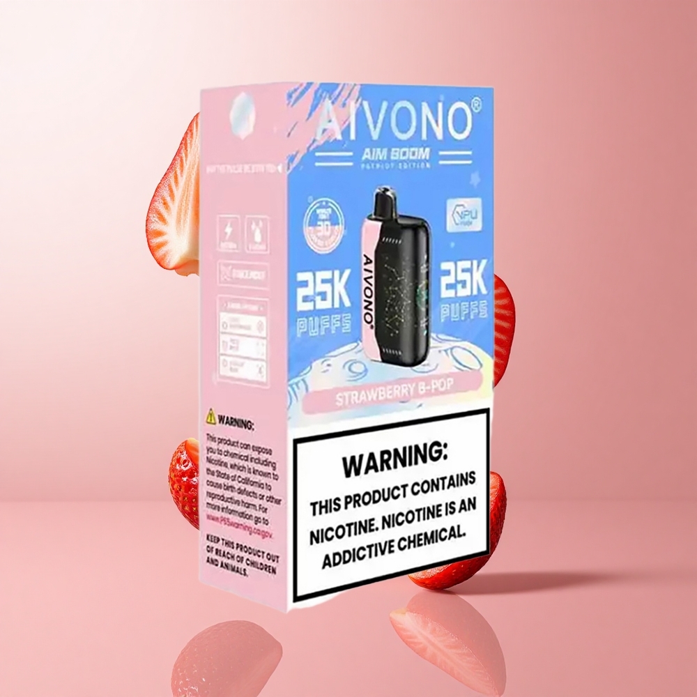 Aivono AIM BOOM 25000 Puffs Fraise B Pop 28ml Capacité wholesale Suisse
