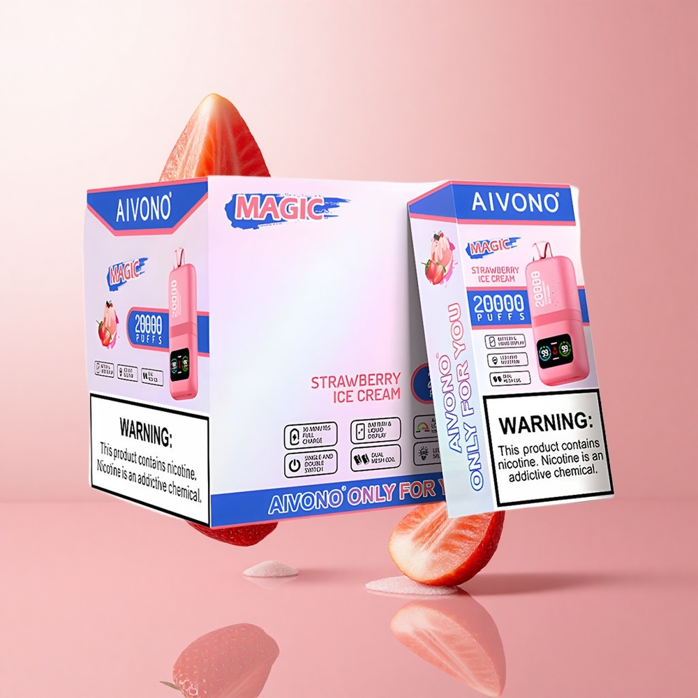 Aivono AIM MAGIC 20000 Puffs Glace à la Fraise 26ml E-liquide Dual Mesh Coils wholesale Suisse