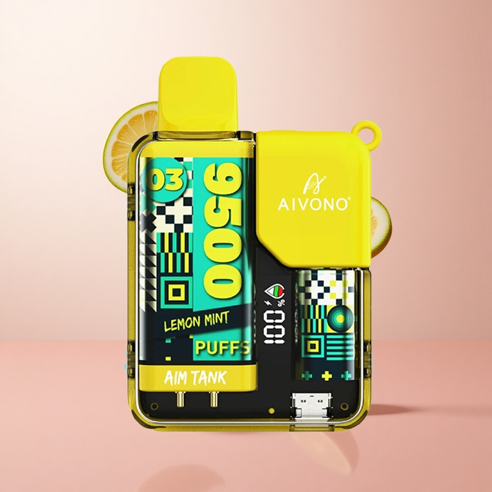 Aivono AIM-TANK 9500 Puffs Citron Menthe 18ml Capacité LCD wholesale Suisse