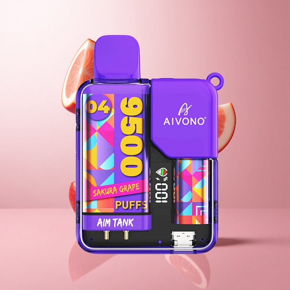 Aivono AIM-TANK 9500 Puffs Sakura Raisin 18ml LCD wholesale Suisse