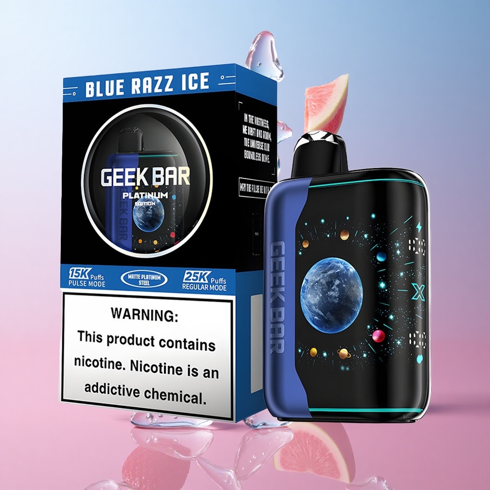 GEEK BAR Platinum Edition 25000 Puffs Blue Razz Ice Dynamique Écran 3D Courbé wholesale Suisse
