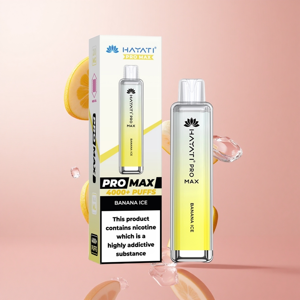 Hayati Pro Max 4000 Puffs Banane Glacée Vape Jetable 1400mAh LED rechargeable wholesale Suisse