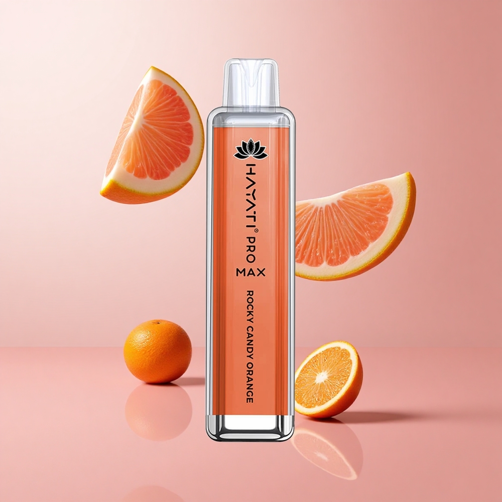 Hayati Pro Max 4000 Puffs Bonbon Rocheux Orange Cristal Avec LED et batterie rechargeable wholesale Suisse