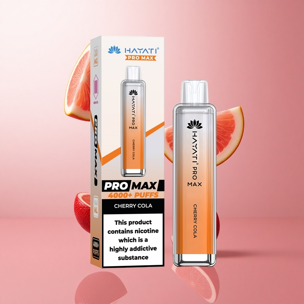 Hayati Pro Max 4000 Puffs Cerise Cola Vape Jetable 1400mAh LED Rechargeable wholesale Suisse