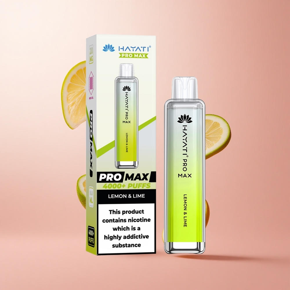 Hayati Pro Max 4000 Puffs Citron & Citron Vert Vape Jetable LED Crystal wholesale Suisse
