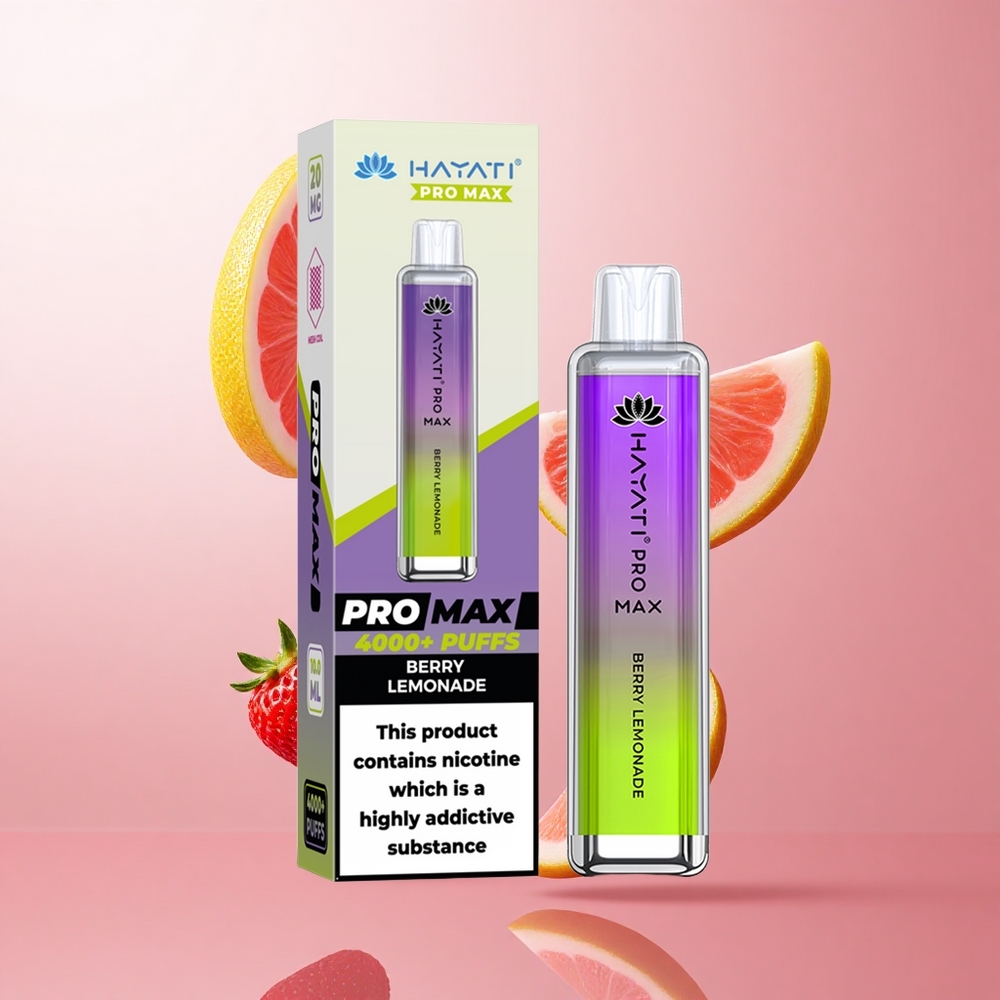 Hayati Pro Max 4000 Puffs Citron Framboise Vape Jetable LED lumineux rechargeable wholesale Suisse
