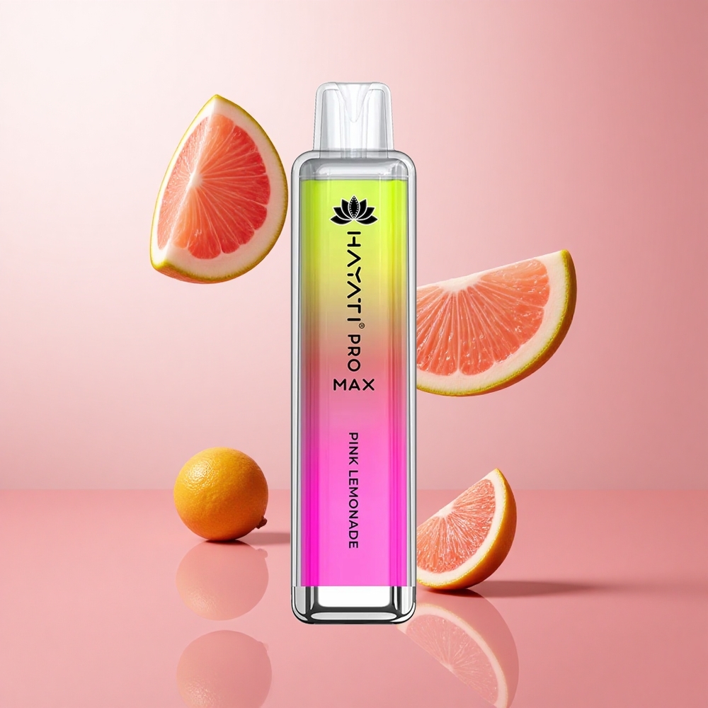 Hayati Pro Max 4000 Puffs Citron Rose Vape Jetable LED lumière Puissante batterie 1400mAh wholesale Suisse