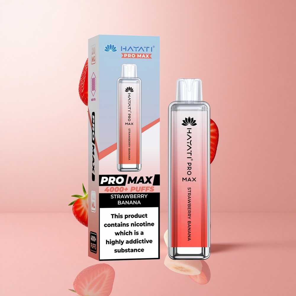 Hayati Pro Max 4000 Puffs Fraise Banane Vape Jetable Avec Batterie Rechargeable 1400mAh wholesale Suisse