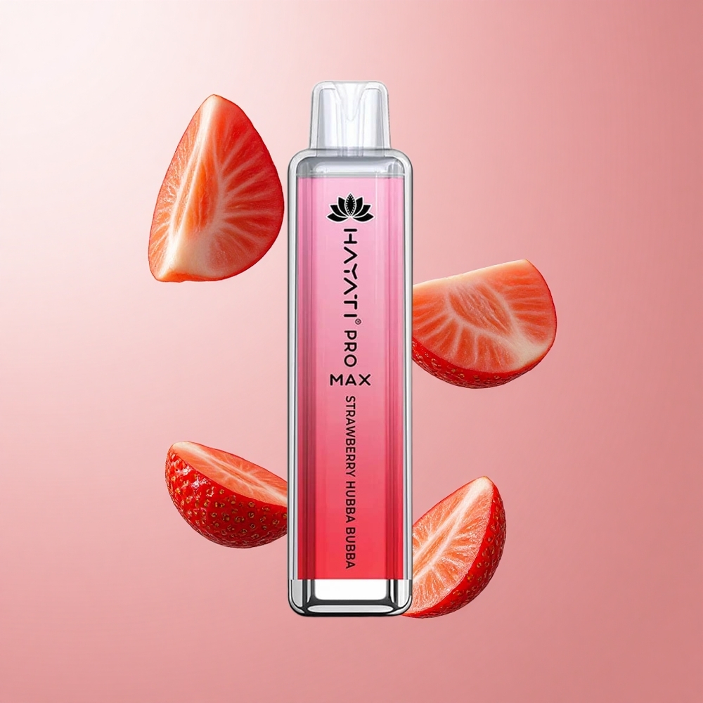 Hayati Pro Max 4000 Puffs Fraise Bubble Gum Rechargeable 1400mAh LED wholesale Suisse