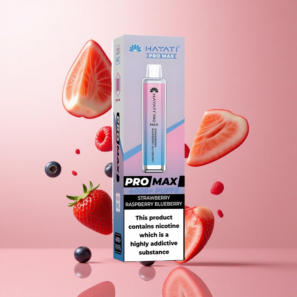 Hayati Pro Max 4000 Puffs Fraise Framboise Myrtille avec Batterie Rechargeable 1400mAh wholesale Suisse