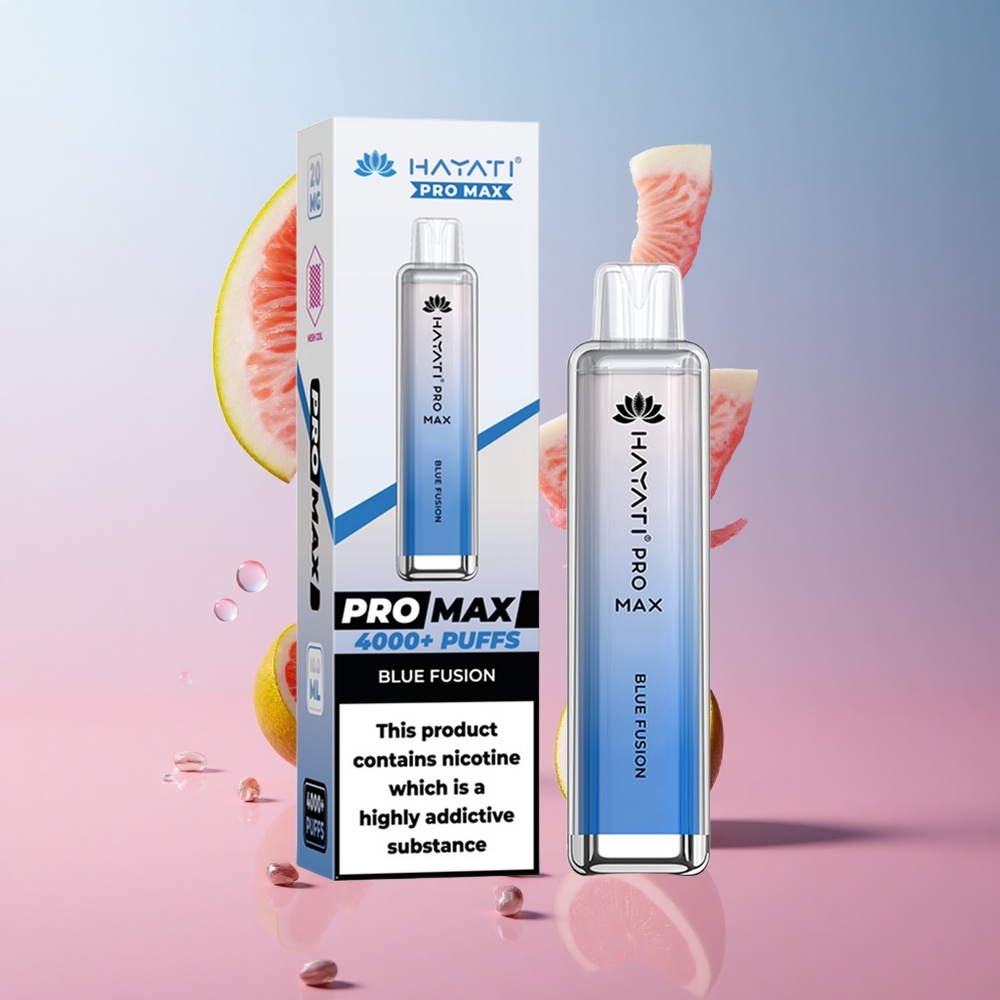 Hayati Pro Max 4000 Puffs Fusion Bleue Vape Jetable avec 1400mAh batterie rechargeable & LED wholesale Suisse