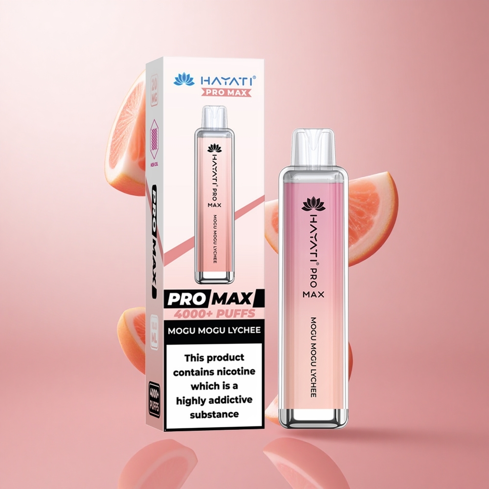 Hayati Pro Max 4000 Puffs Mogu Mogu Litchi Rechargeable LED Crystal wholesale Suisse