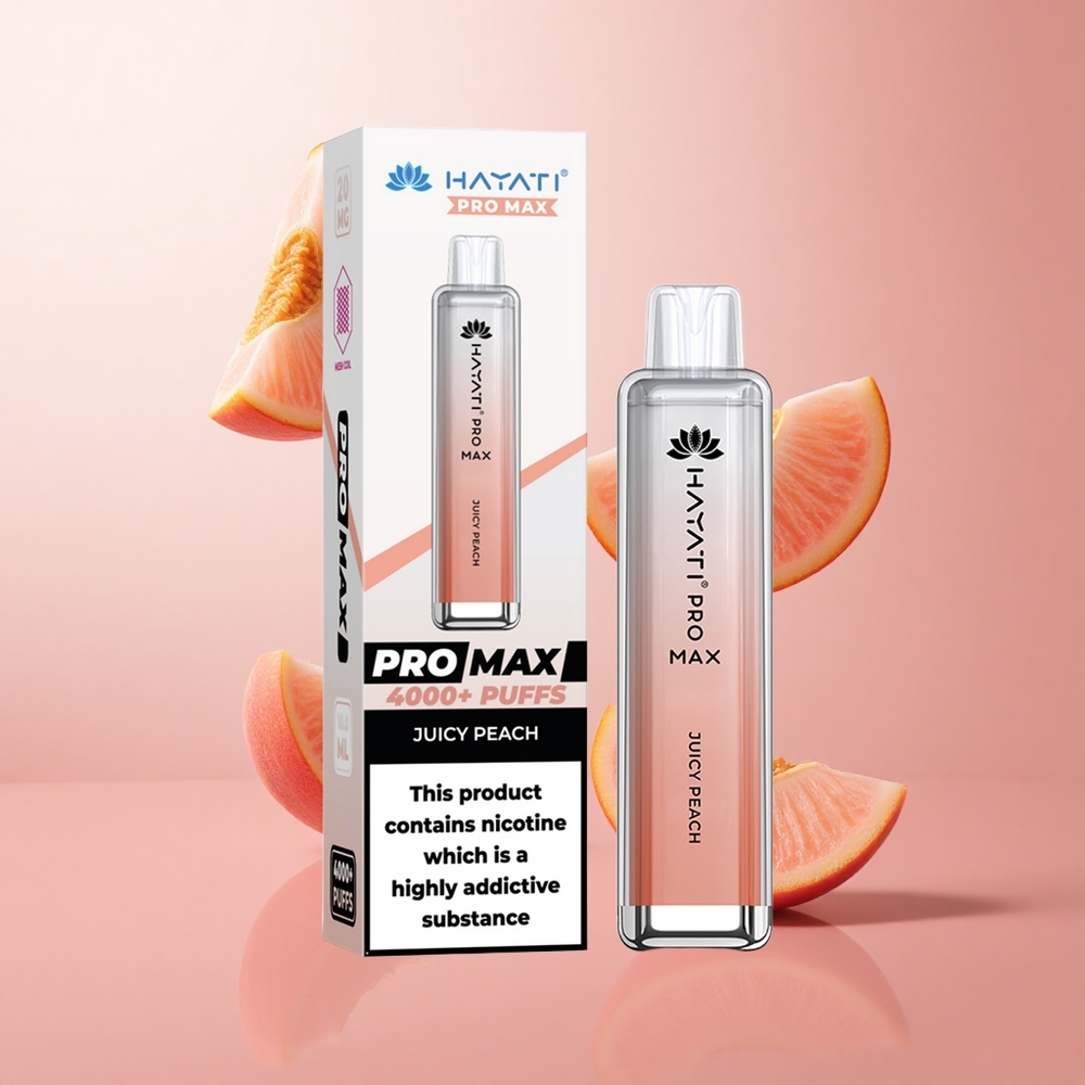 Hayati Pro Max 4000 Puffs Pêche Juteuse Vape Jetable avec Batterie Rechargeable 1400mAh wholesale Suisse