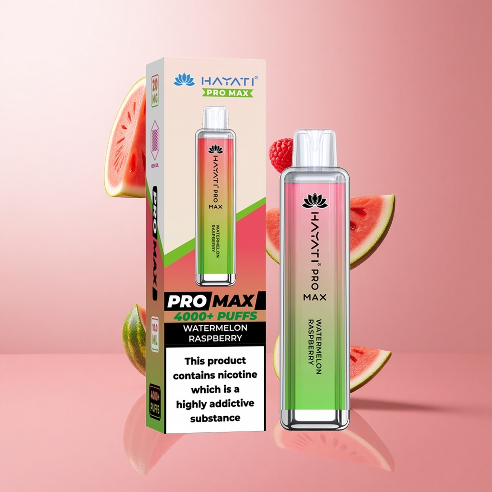 Hayati Pro Max 4000 Puffs Pastèque Framboise Double Bobine 1.1 Ohm Mesh wholesale Suisse