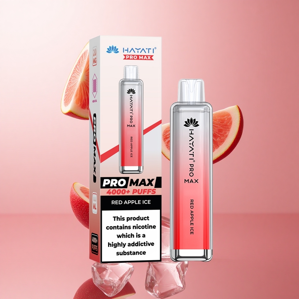 Hayati Pro Max 4000 Puffs Pomme Rouge Glacée Vape Jetable 2%, 5% Nicotine Strength, TPD-Compliance wholesale Suisse