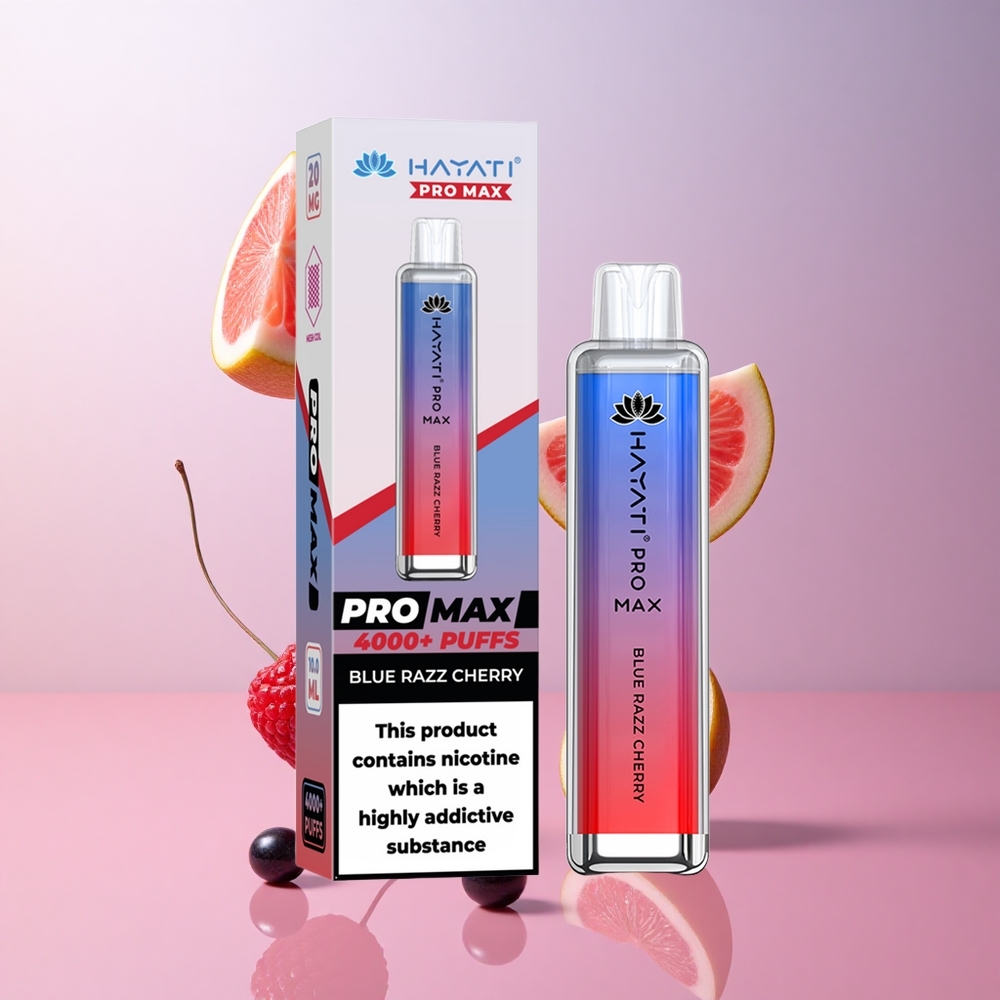 Hayati Pro Max 4000 Puffs Vape Jetable Bleu Framboise Cerise Batterie Rechargeable wholesale Suisse