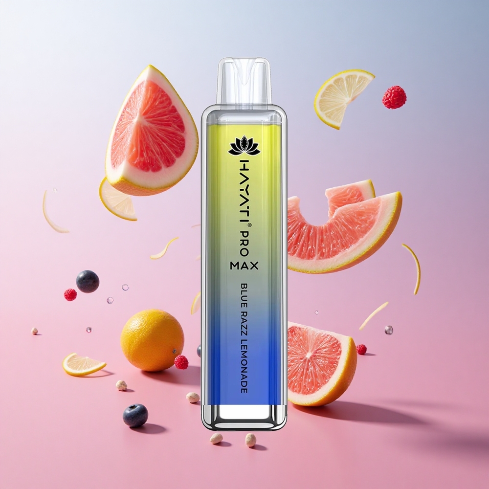 Hayati Pro Max 4000 Puffs Vape Jetable Bleu Framboise Citronnade Batterie Rechargeable 1400mAh wholesale Suisse