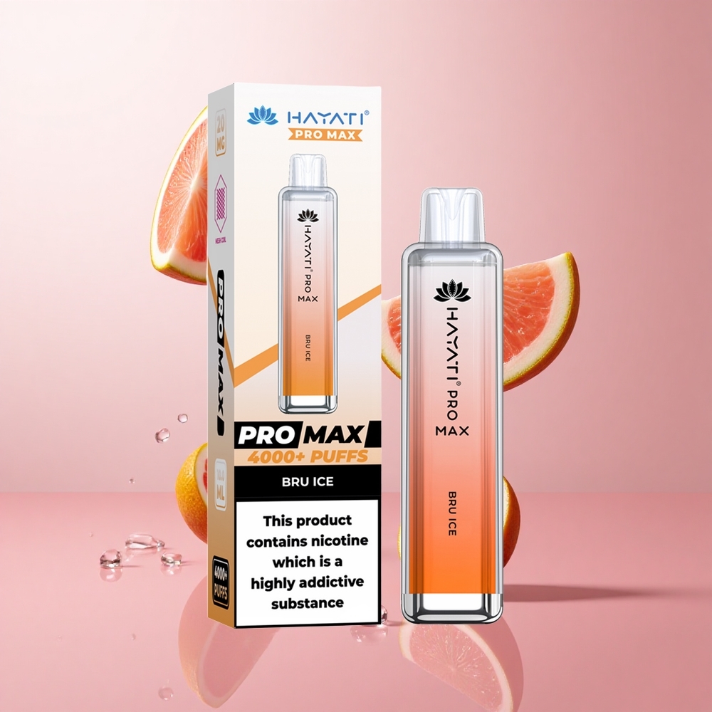 Hayati Pro Max 4000 Puffs Vape Jetable Bru Glacé - Jusqu\'à 4000 bouffées, Batterie rechargeable 1400mAh - wholesale Suisse