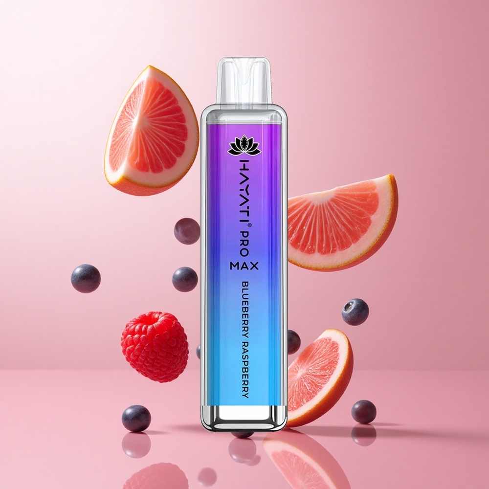 Hayati Pro Max 4000 Puffs Vape Jetable Myrtille Framboise 1400mAh rechargeable LED cristal wholesale Suisse