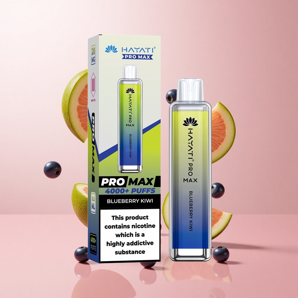 Hayati Pro Max 4000 Puffs Vape Jetable Myrtille Kiwi Jusqu'à 4000 Puffs rechargeable wholesale Suisse