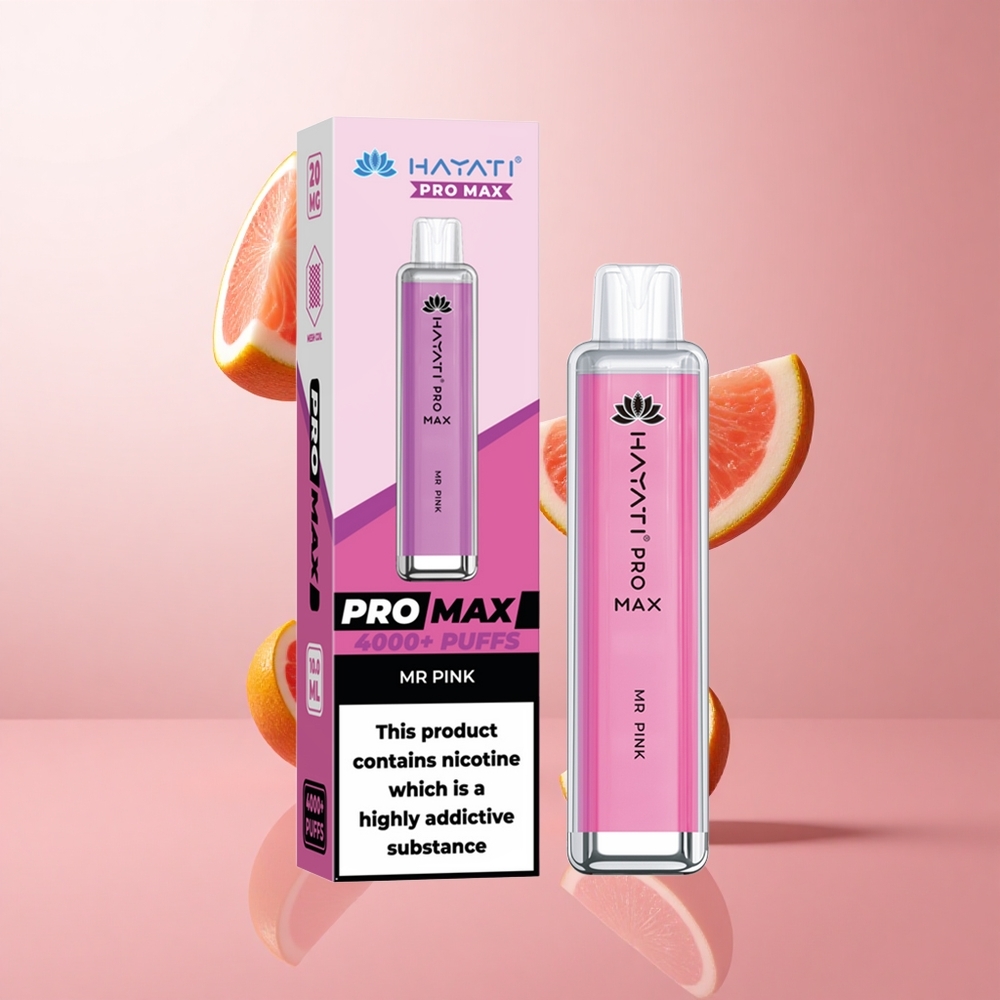Hayati Pro Max 4000 Puffs Vape Jetable Rose Mr Dual 1.1 Ohm Mesh Coil rechargeable wholesale Suisse