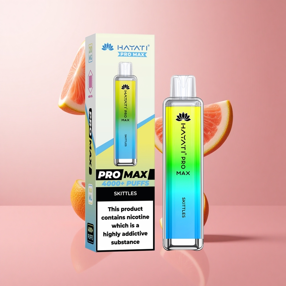 Hayati Pro Max 4000 Puffs Vape Jetable Skittles Fraise-Double 1.1 Ohm Mesh Coil-wholesale Suisse
