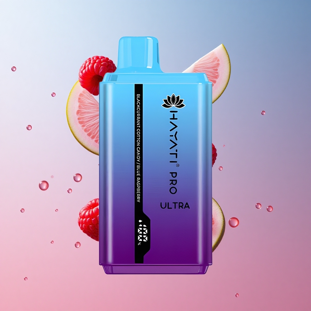 Hayati Pro Ultra 15000 Puffs Blackcurrant Barbe à Papa 24ml 2% Nicotine wholesale Suisse