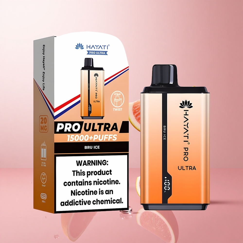 Hayati Pro Ultra 15000 Puffs Vape Jetable Glace Bru 24ml 2% Nicotine wholesale Suisse