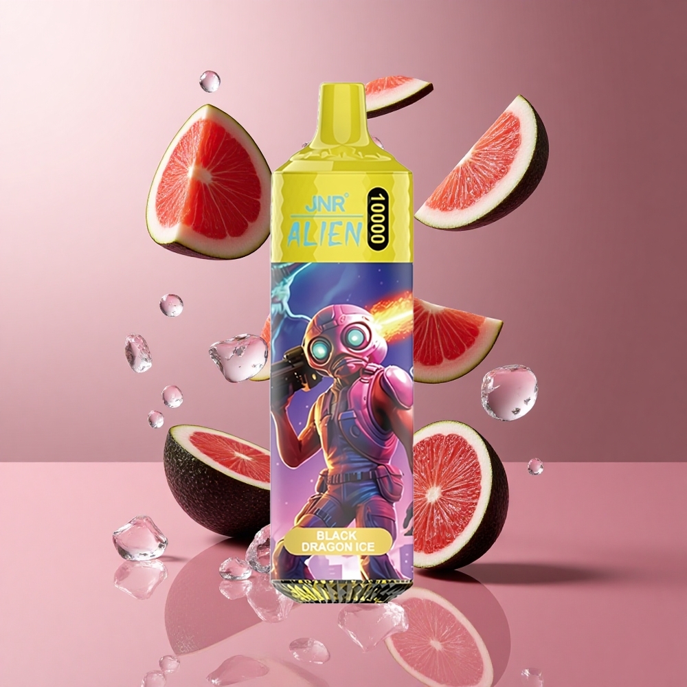 JNR Alien 10000 Puffs Dragon Noir Glacé avec LED (RGB) et 20ml E-liquide wholesale Suisse