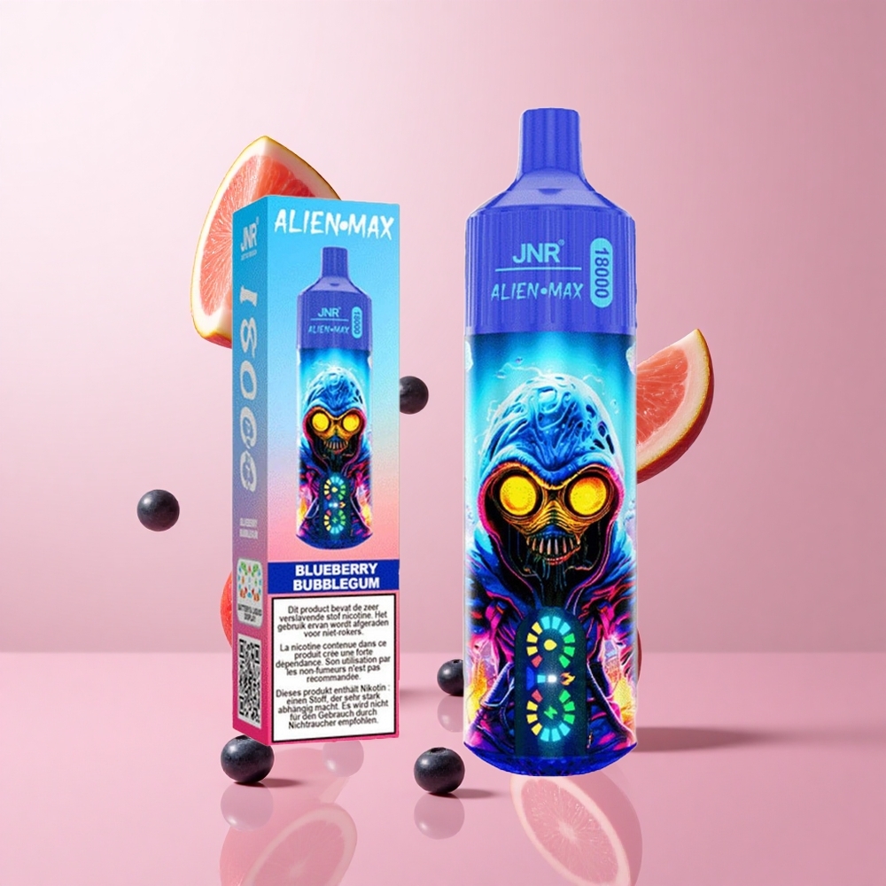 JNR Alien Max 18000 Puffs Bubblegum Myrtille Affichage LED Intelligent Dual Mesh Coil wholesale Suisse