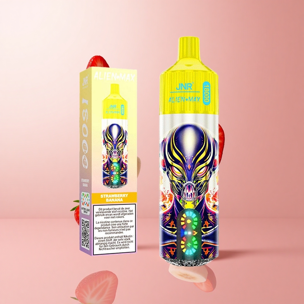 JNR Alien Max 18000 Puffs Fraise Banane Affichage LED Intelligent & Double Mesh Coil wholesale Suisse