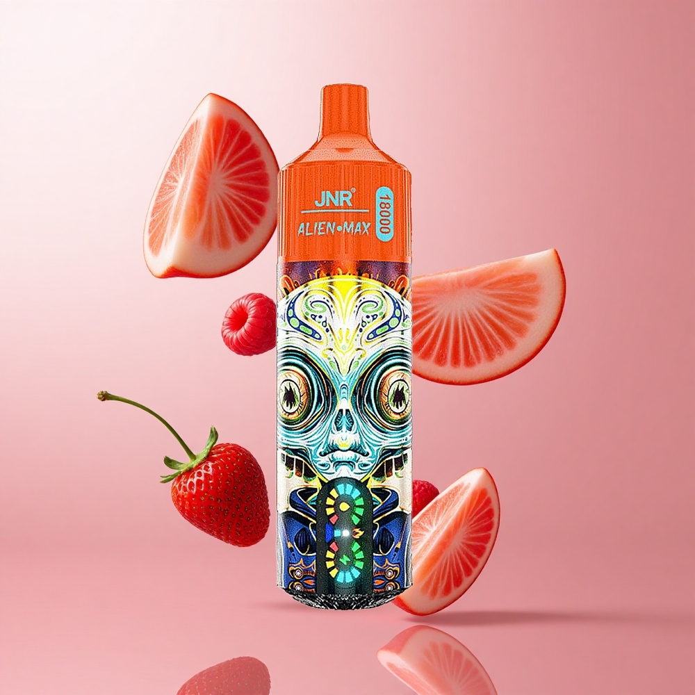 JNR Alien Max 18000 Puffs Fraise Framboise Cerise Affichage LED Intelligent Dual Mesh Coil wholesale Suisse
