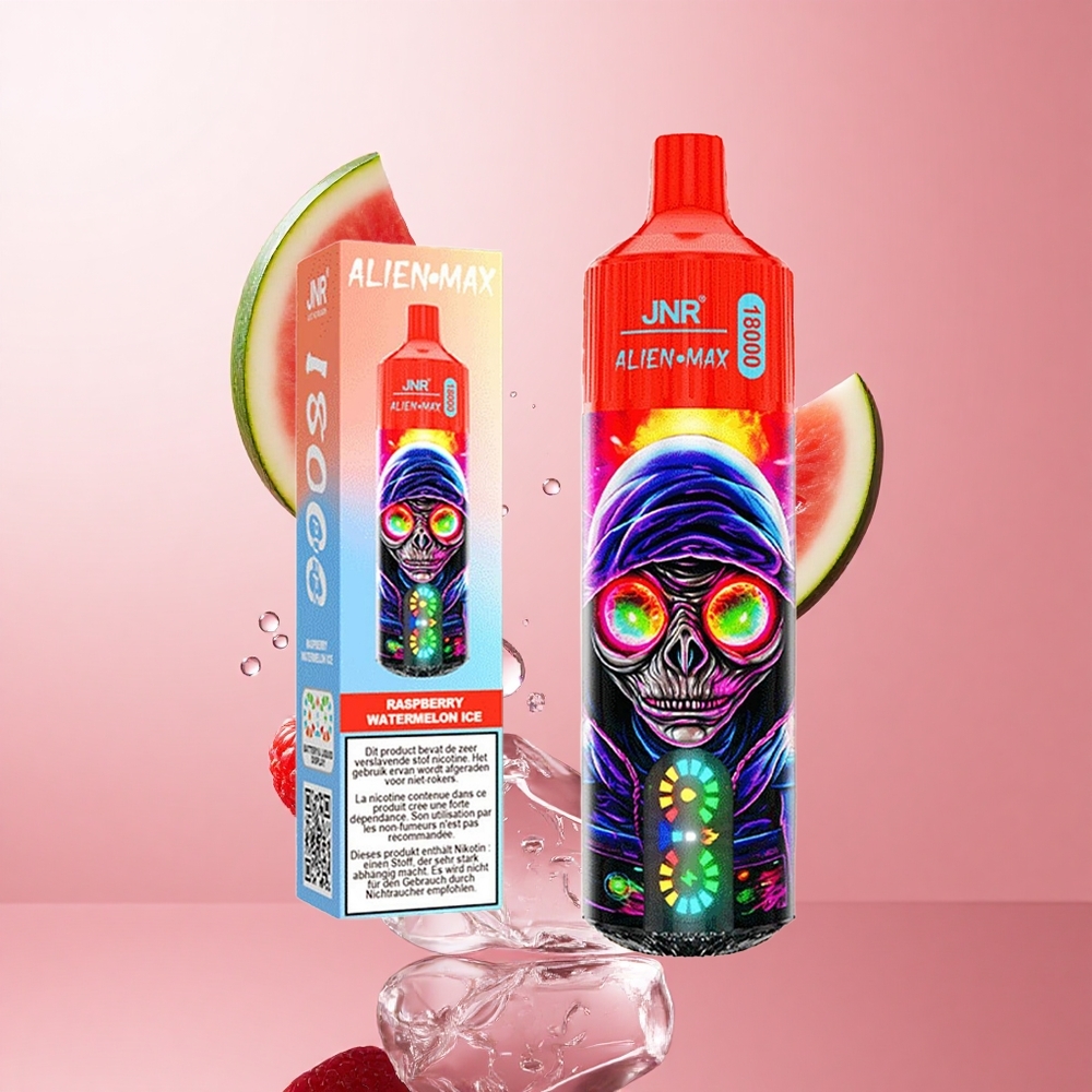 JNR Alien Max 18000 Puffs Framboise Pastèque Glacée Double Coil Mesh wholesale Suisse