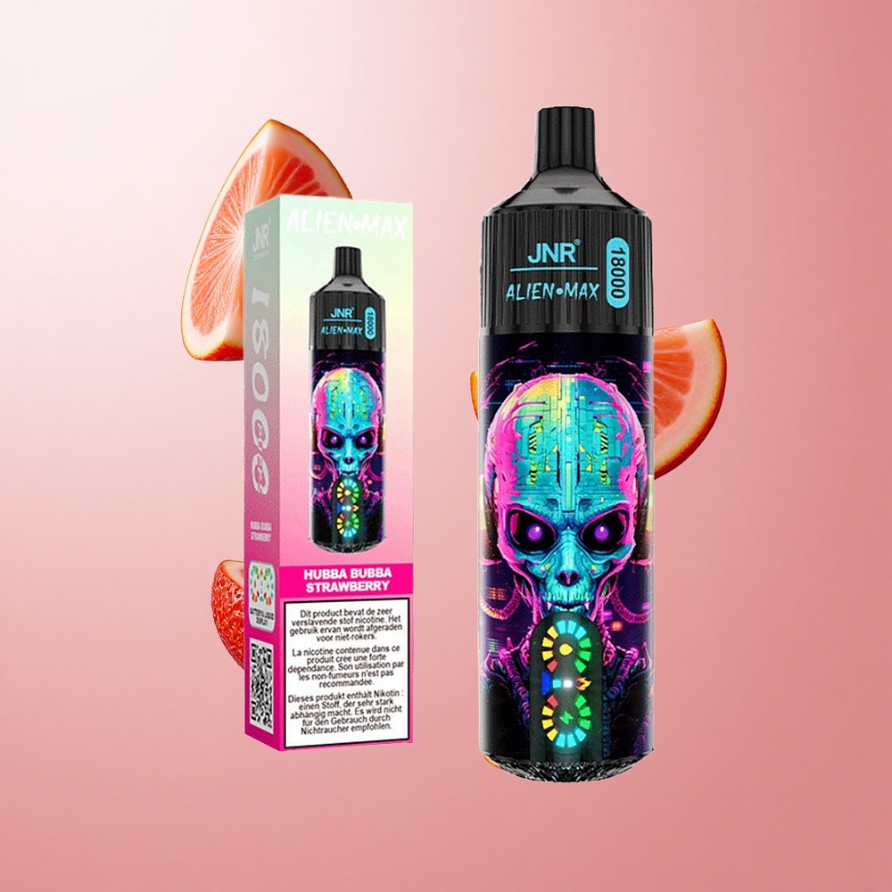 JNR Alien Max 18000 Puffs Hubba Bubba Fraise Affichage LED Intelligent & Double Mesh Coil wholesale Suisse
