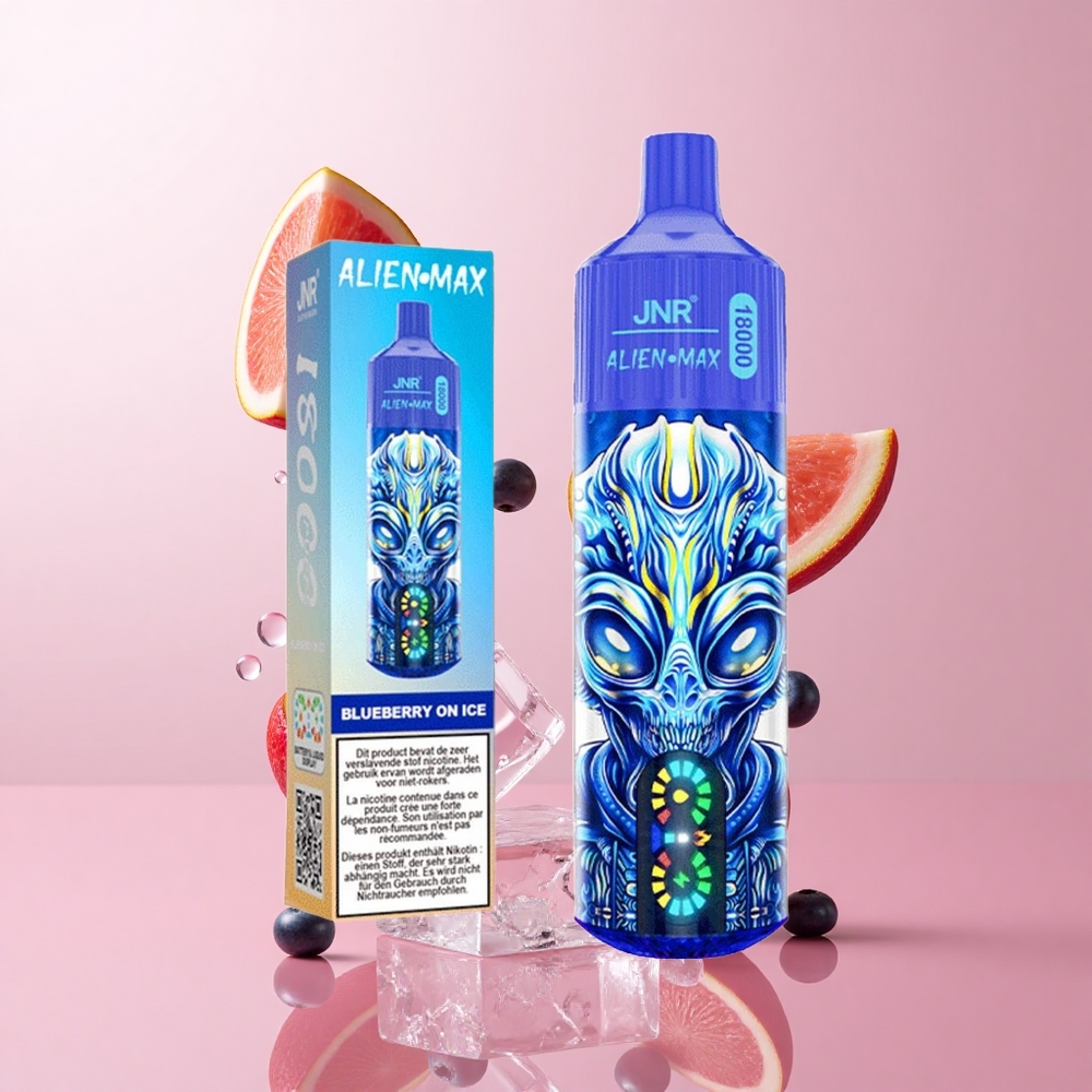 JNR Alien Max 18000 Puffs Myrtille Glacée Affichage LED Intelligent Dual Mesh Coil wholesale Suisse