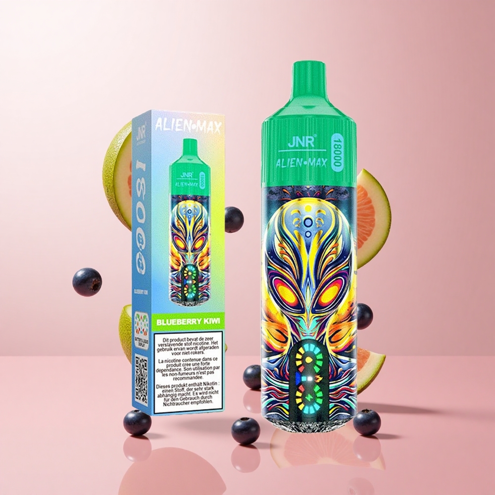 JNR Alien Max 18000 Puffs Myrtille Kiwi Double Mesh Coil wholesale Suisse