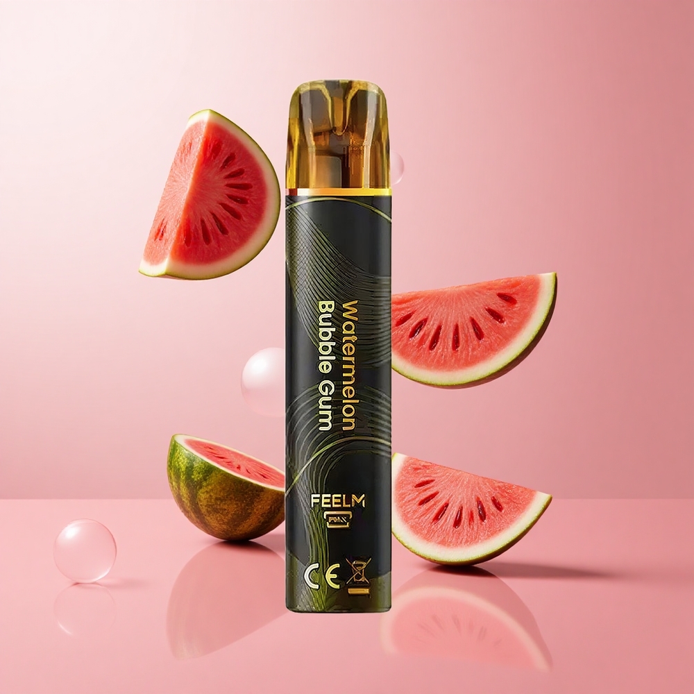 JNR Black&Golden 600+200 Puffs Vape Jetable Pastèque Bubble Gum TPD certifié 2% nicotine wholesale Suisse