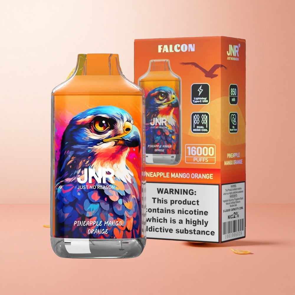 JNR Falcon 16000 Puffs Ananas Mangue Orange 22ml Dual Mesh Coil wholesale Suisse