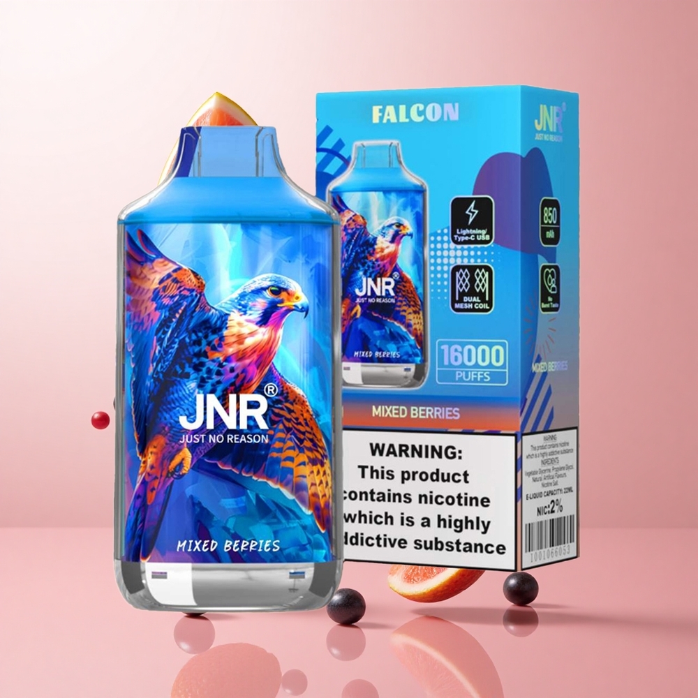 JNR Falcon 16000 Puffs Baies Mixtes Dual Mesh Coil 22ml wholesale Suisse