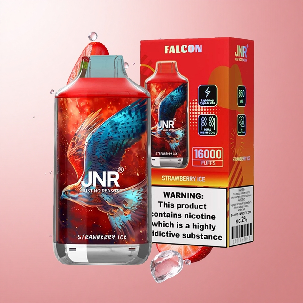 JNR Falcon 16000 Puffs Fraise Glacée Dual Mesh Coil wholesale Suisse
