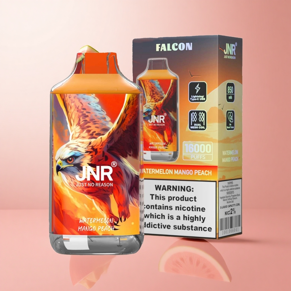 JNR Falcon 16000 Puffs Pastèque Mangue Pêche Double Mesh Coil wholesale Suisse