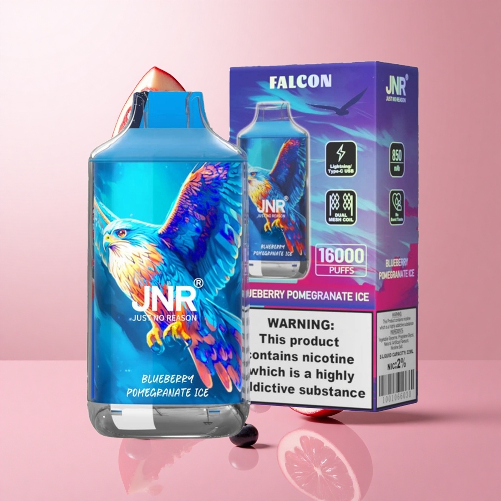 JNR Falcon 16000 Puffs Vape Jetable Myrtille Grenade Glaciale avec 22ml de E-liquide et Écran LED Intelligent wholesale Suisse