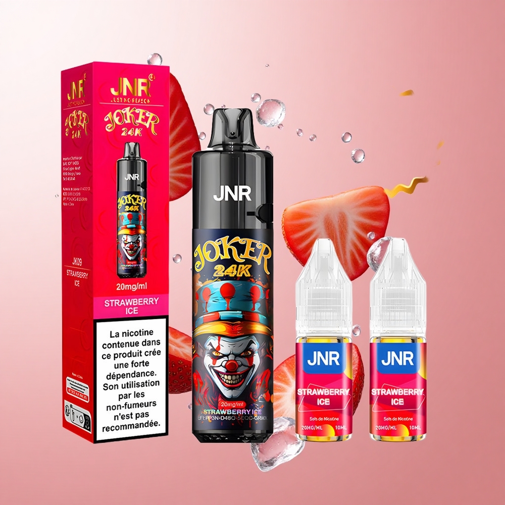 JNR Joker 24000 Puffs Fraise Glacée Pod Réutilisable 2+10ml wholesale Suisse