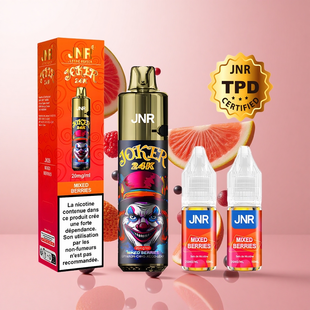 JNR Joker 24K Puffs Baies Mixtes Pod Rechargeable 2+10ml TPD Compliant wholesale Suisse