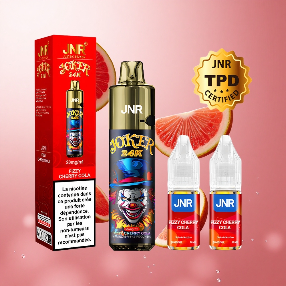 JNR Joker 24K Puffs Cerise Cola Pétillante Pod Rechargeable 10ml wholesale Suisse