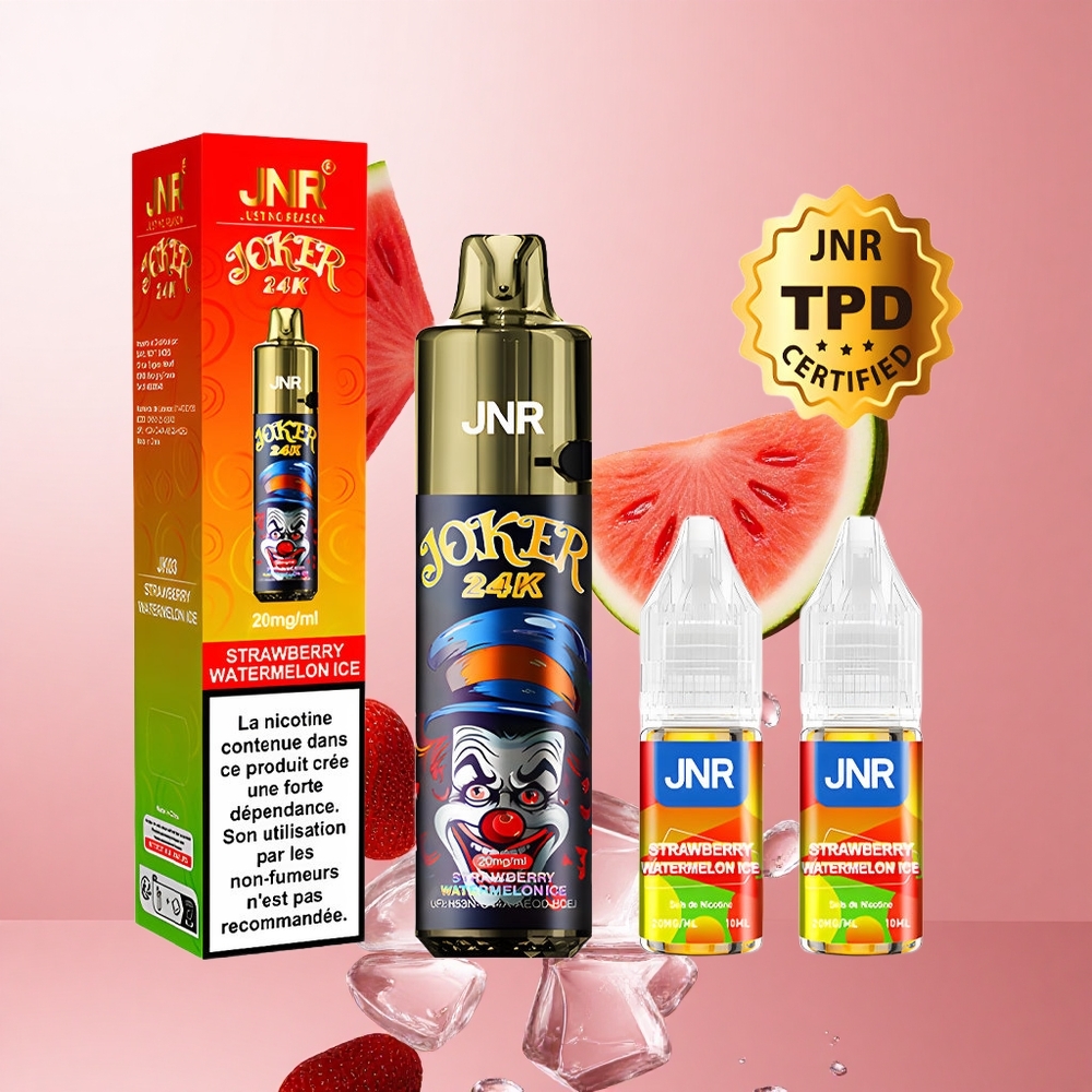 JNR Joker 24K Puffs Fraise Pastèque Glacée Pod Rechargeable 2+10ml wholesale Suisse