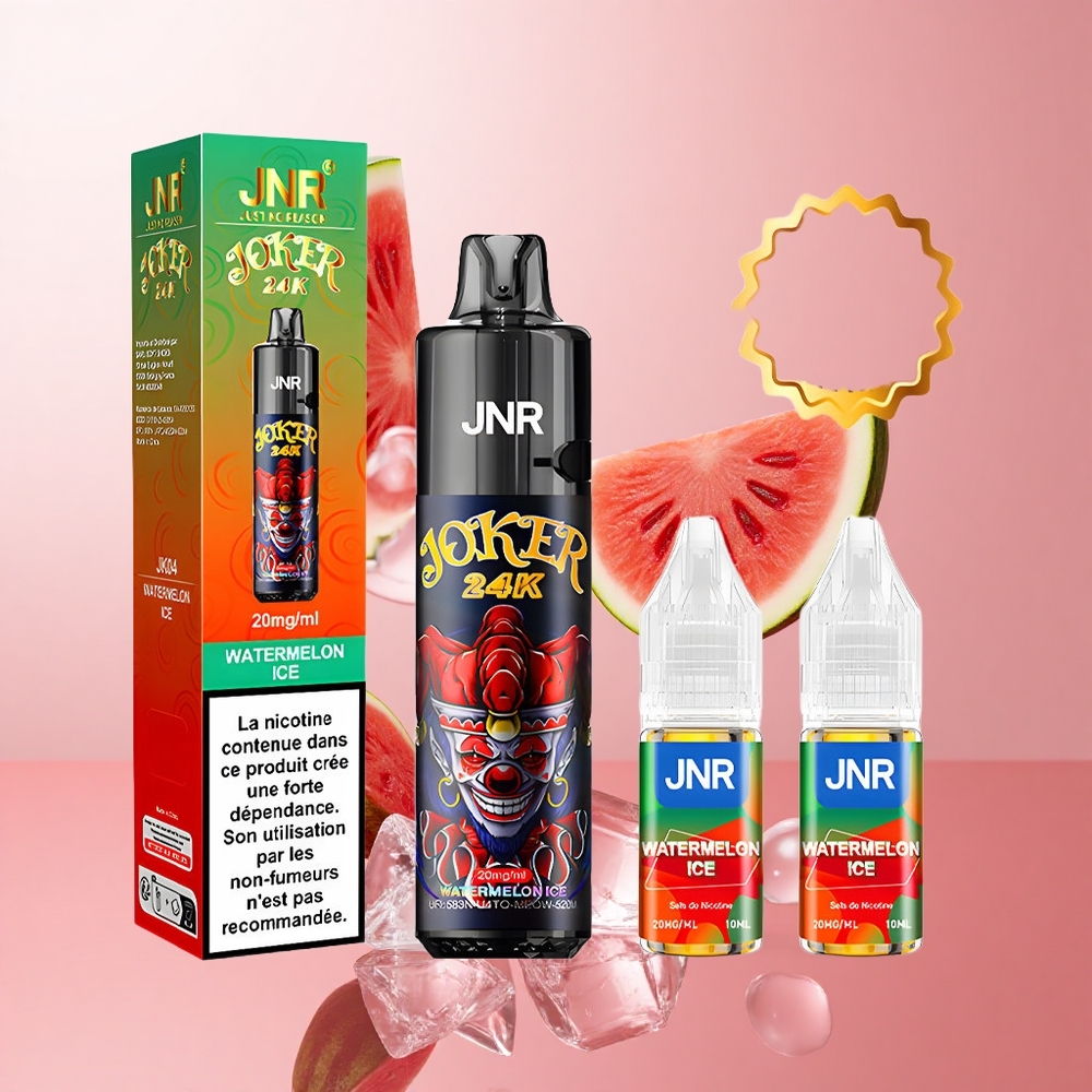 JNR Joker 24K Puffs Rechargeable Vape Jetable Pastèque Glacée Pod 2+10ml TPD Compliant wholesale Suisse