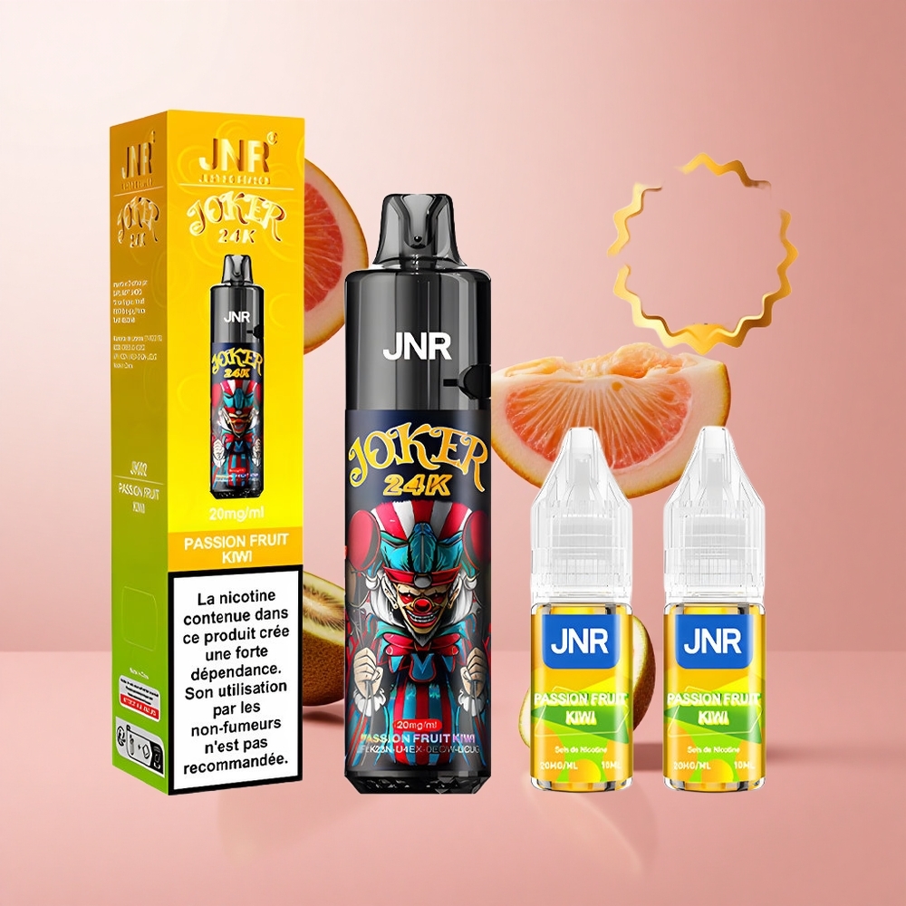 JNR Joker 24K Puffs Vape Jetable Fruit de la Passion Kiwi 800mAh TPD Compliant wholesale Suisse