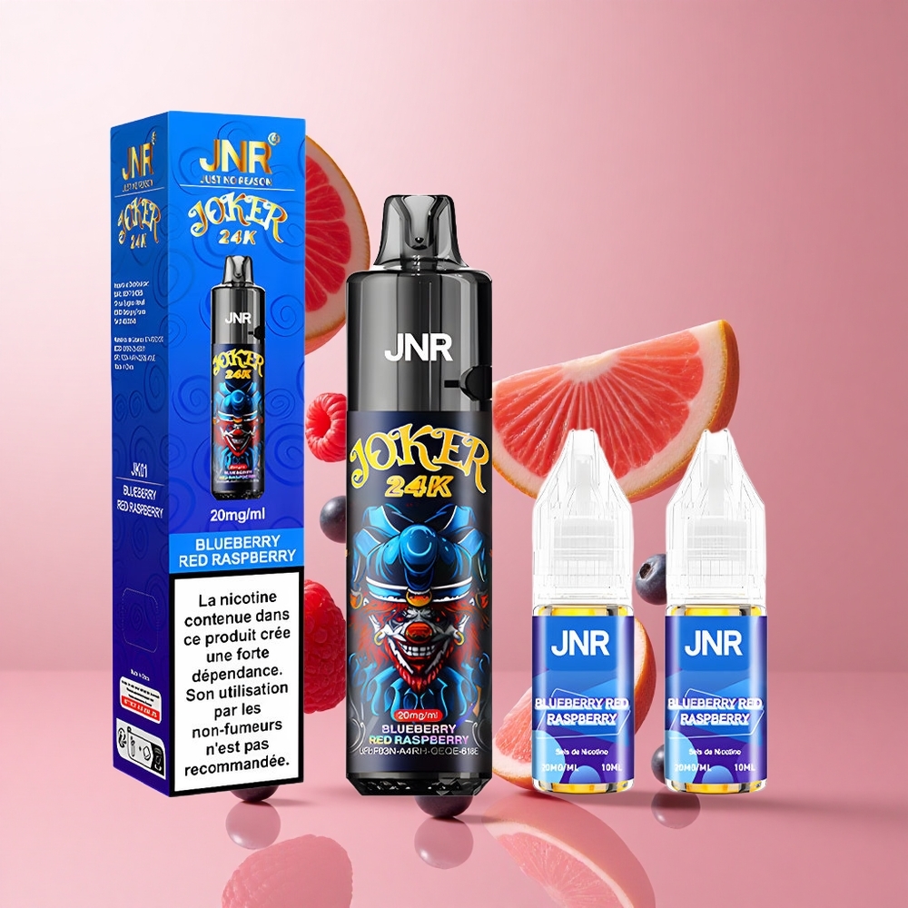 JNR Joker 24K Puffs Vape Jetable Myrtille Framboise Rouge Pod Rechargeable 800mAh wholesale Suisse